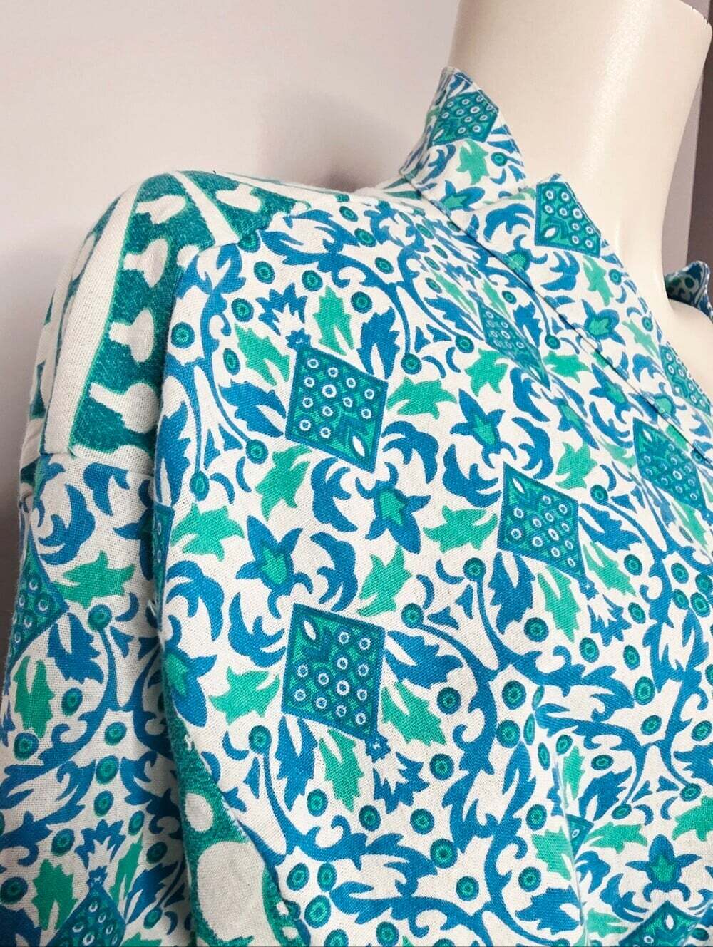 Turquoise Printed Kimono Robe - Women Intimates & Sleepwear - Picture 3 of 14